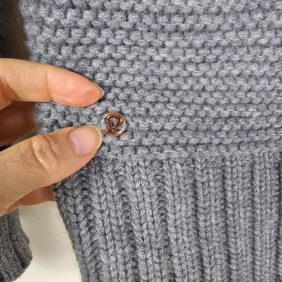 Lululemon Karma Kurmasana Sweater Merino Wool Heathered Medium Grey Size 6 - Picture 6 of 8